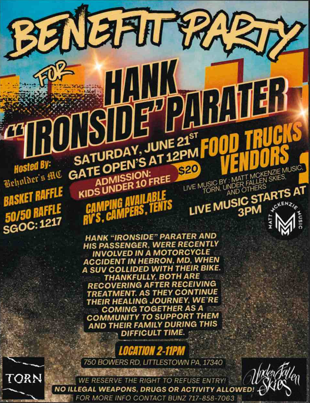 Benefit Party for Hank "Ironside" Parater