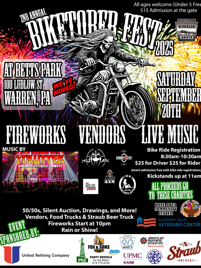 2nd annual Biketober Fest 2025 at Betts Park 100 Ludlow St Warren, PA