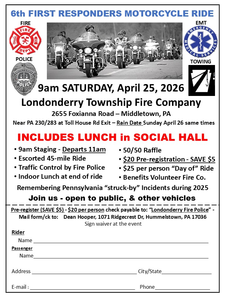Flyer First Responders Ride 4-25-26 $25pp