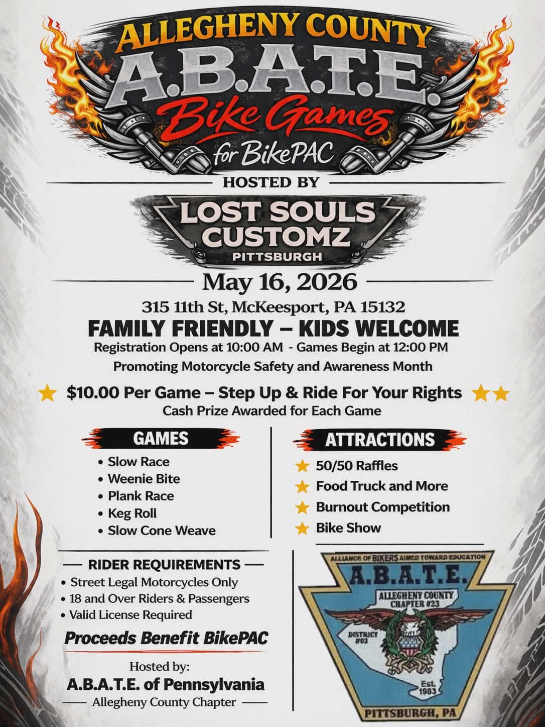 Allegheny County A.B.A.T.E Bike Games